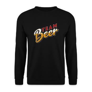 bier team betrunken arbeitskollegen saufen abends - Unisex Pullover - Schwarz - Vorne - Alina (178cm) & Michal (187cm)