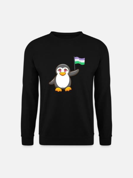 Antarktis Tier Gay Pride Pinguin Genderqueer LGBT - Unisex Pullover - Schwarz