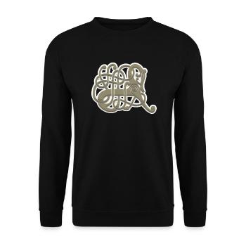 Viking Ornament Pferd - Unisex Pullover - Schwarz - Vorne - Alina (178cm) & Michal (187cm)