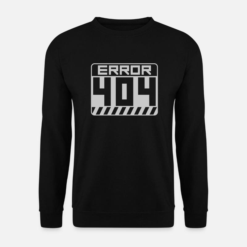 Warning Sign Error 404 - Unisex Sweatshirt - black