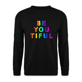 Beau mot beauté cool drôle motif de jeu de mots - Sweat-shirt Unisexe - noir - Devant - Alina (178cm) & Michal (187cm)