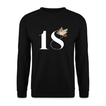 18th Anniversary Flowers (Gift of 18 years) - Unisex Sweatshirt - black - Front - Alina (178cm) & Michal (187cm)