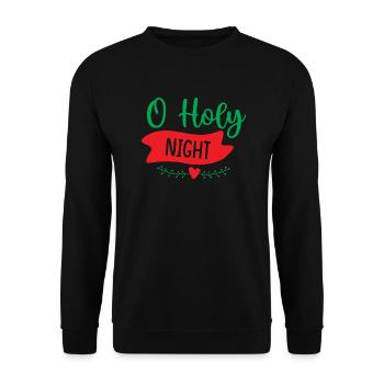 Holly Night - Weihnachtsfeier - Unisex Pullover - Schwarz - Vorne - Alina (178cm) & Michal (187cm)