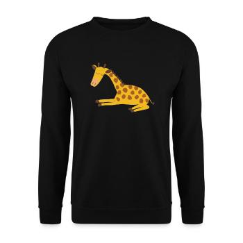 Illustration de girafe endormie Drôle de cadeau - Sweat-shirt Unisexe - noir - Devant - Alina (178cm) & Michal (187cm)