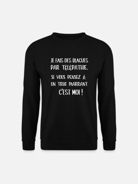 blagues par télépathie - Sweat-shirt Unisexe - noir