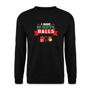Christmas I Have Big Balls ugly Sweater - Unisex Sweatshirt - black - Front - Alina (178cm) & Michal (187cm)