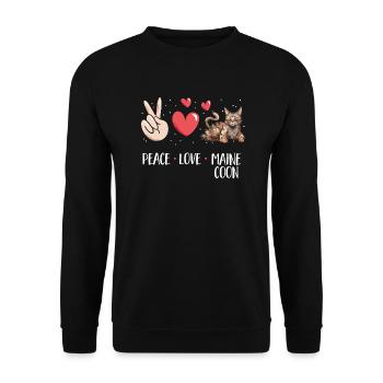 Maine Coon Chat - Sweat-shirt Unisexe - noir - Devant - Alina (178cm) & Michal (187cm)