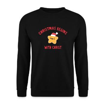 Christmas Begins With Christ - Sweat-shirt Unisexe - noir - Devant - Alina (178cm) & Michal (187cm)