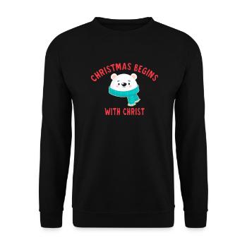Christmas Begins With Christ - Sweat-shirt Unisexe - noir - Devant - Alina (178cm) & Michal (187cm)