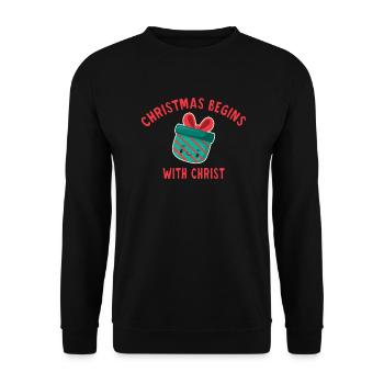 Christmas Begins With Christ le cadeau rigolo - Sweat-shirt Unisexe - noir - Devant - Alina (178cm) & Michal (187cm)