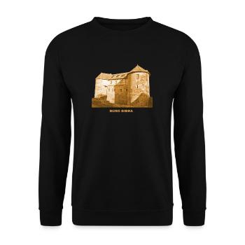Bibra Burg Grabfeld Thüringen Wasserburg - Unisex Pullover - Schwarz - Vorne - Alina (178cm) & Michal (187cm)