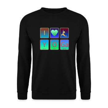 yoga méditation mignon drôle paix zen amour cool - Sweat-shirt Unisexe - noir - Devant - Alina (178cm) & Michal (187cm)