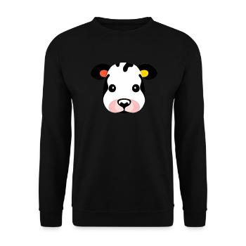 Kuh süß Tier Bauernhof Tiere lustig Kühe neu 18 - Unisex Pullover - Schwarz - Vorne - Alina (178cm) & Michal (187cm)