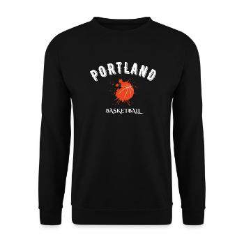 Portland Basketball - Unisex Pullover - Schwarz - Vorne - Alina (178cm) & Michal (187cm)
