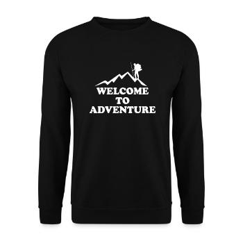 Adventure Travel Hiking Mountain - Unisex Sweatshirt - black - Front - Alina (178cm) & Michal (187cm)