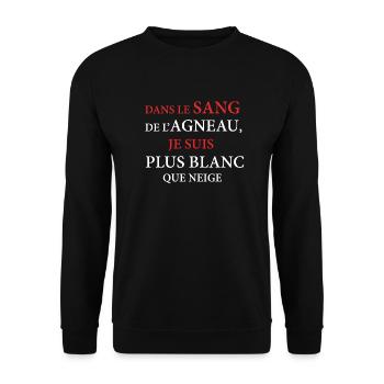 DANS LE SANG DE L'AGNEAU - Sweat-shirt Unisexe - noir - Devant - Alina (178cm) & Michal (187cm)