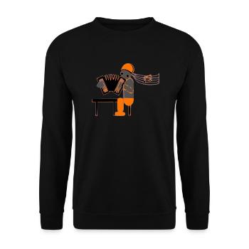 Bamo der Akkordeonspieler - Unisex Pullover - Schwarz - Vorne - Alina (178cm) & Michal (187cm)