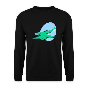 Zoco das Krokodil - Unisex Pullover - Schwarz - Vorne - Alina (178cm) & Michal (187cm)