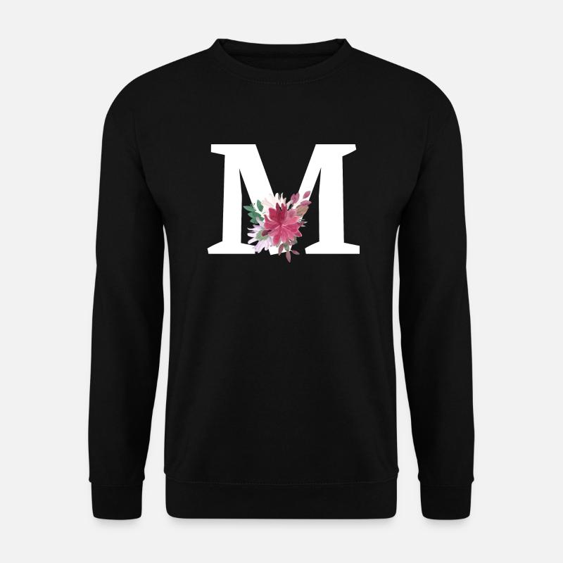 Letter m floral - Unisex Sweatshirt - black