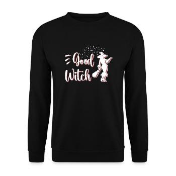 Good Witch Geschenk für Frauen und Freundinnen - Unisex Pullover - Schwarz - Vorne - Alina (178cm) & Michal (187cm)