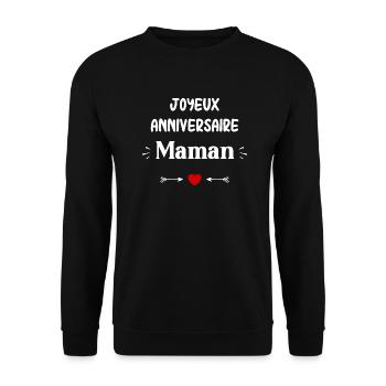 Joyeux Anniversaire maman - Sweat-shirt Unisexe - noir - Devant - Alina (178cm) & Michal (187cm)
