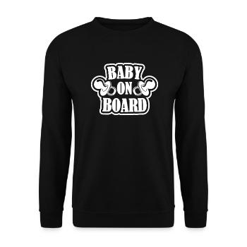 Baby on Board - Unisex Pullover - Schwarz - Vorne - Alina (178cm) & Michal (187cm)