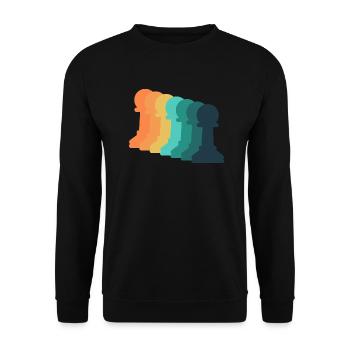 Vintage Game Chess - Unisex Sweatshirt - black - Front - Alina (178cm) & Michal (187cm)