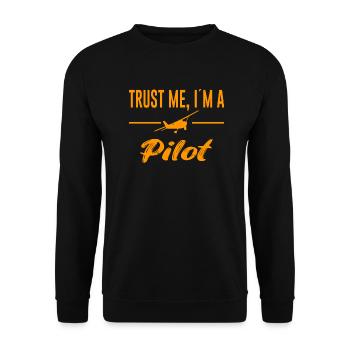 Pilot Spruch Flugzeug - Unisex Pullover - Schwarz - Vorne - Alina (178cm) & Michal (187cm)