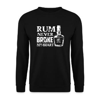 Rum Never Broke My Heart Drinking Alcohol - Unisex Sweatshirt - black - Front - Alina (178cm) & Michal (187cm)