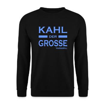 Kahl der Grosse - Haare-Glatze-lustige Sprüche V2 - Unisex Pullover - Schwarz - Vorne - Alina (178cm) & Michal (187cm)