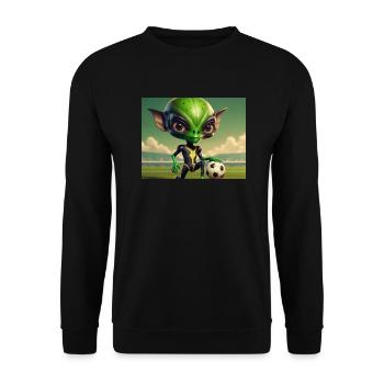 mignon petit vert rétro vintage alien tous les jours - Sweat-shirt Unisexe - noir - Devant - Alina (178cm) & Michal (187cm)