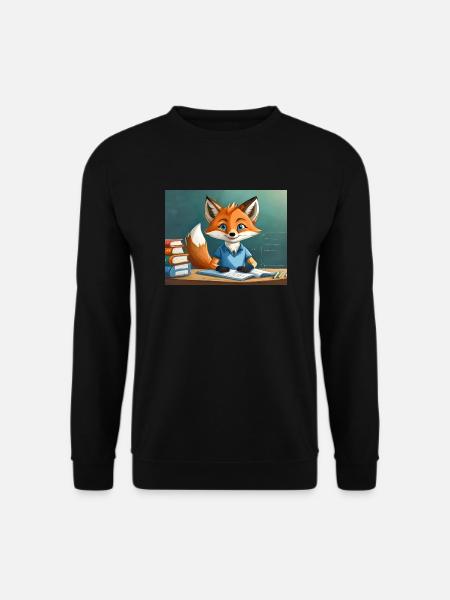 Niedlicher kleiner Teufel Fuchs Alltag – liest - Unisex Pullover - Schwarz