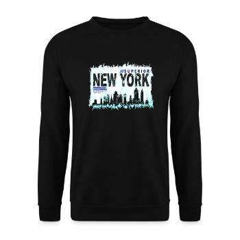 Architecture urbaine de Manhattan de la ligne d’horizon de la ville de New York - Sweat-shirt Unisexe - noir - Devant - Alina (178cm) & Michal (187cm)