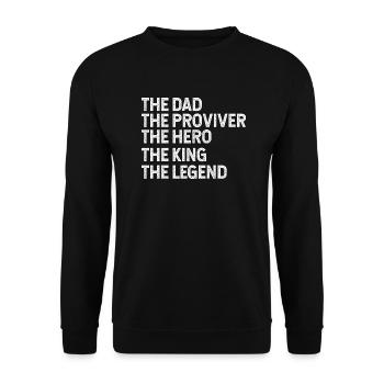 Dad provider hero legend king - Unisex Sweatshirt - black - Front - Alina (178cm) & Michal (187cm)