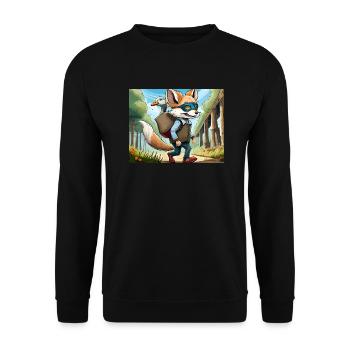 Deutsche Kinderreime illustrierter Comic Backen, Backen - Unisex Pullover - Schwarz - Vorne - Alina (178cm) & Michal (187cm)