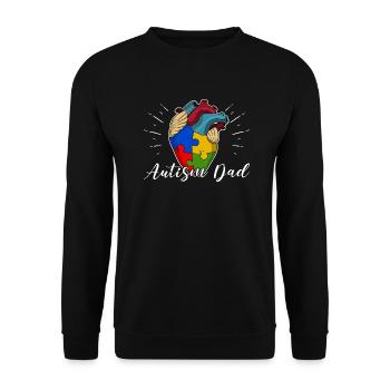 Autisme Papa Coeur Puzzle Pièce Hommes Femmes Enfants - Sweat-shirt Unisexe - noir - Devant - Alina (178cm) & Michal (187cm)