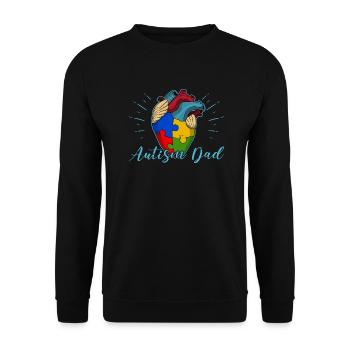 Autisme Papa Coeur Puzzle Pièce Hommes Femmes Enfants - Sweat-shirt Unisexe - noir - Devant - Alina (178cm) & Michal (187cm)
