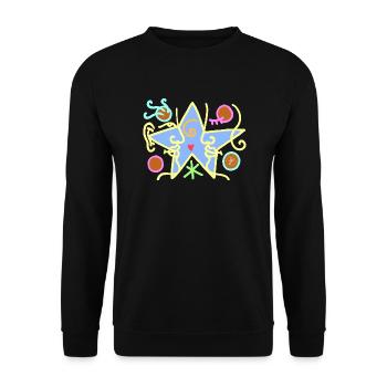 Étoile bleue - Sweat-shirt Unisexe - noir - Devant - Alina (178cm) & Michal (187cm)