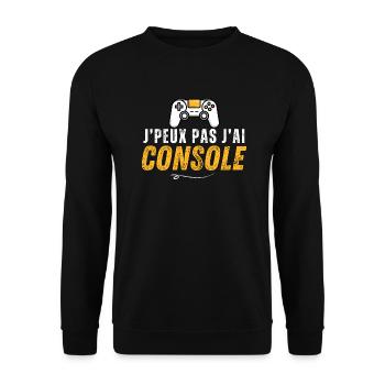 je peux pas jai console cadeau geek jeux video - Sweat-shirt Unisexe - noir - Devant - Alina (178cm) & Michal (187cm)