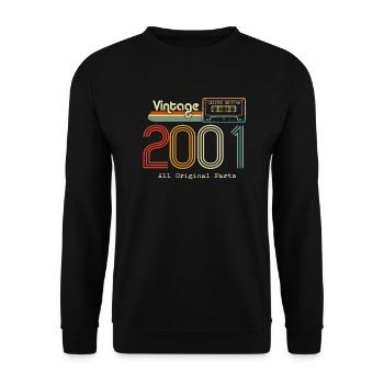 Original 2001 Vintage Vintage Retro Birthday - Unisex Sweatshirt - black - Front - Alina (178cm) & Michal (187cm)