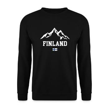Finnland Berge Urlaub Berg - Unisex Pullover - Schwarz - Vorne - Alina (178cm) & Michal (187cm)