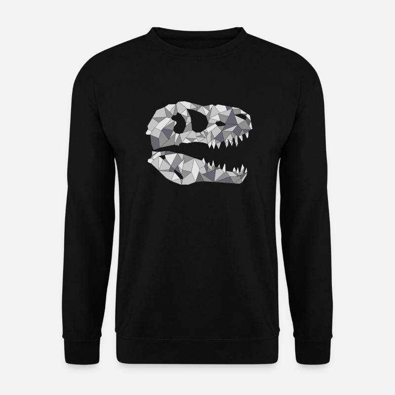 GEOMETRISCHER DINOSAURIERSCHÄDEL - Unisex Pullover - Schwarz