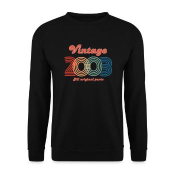 Jahrgang 2003 alle Originalteile - Unisex Pullover - Schwarz - Vorne - Alina (178cm) & Michal (187cm)