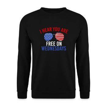 Drapeau américain Vintage Biden gratuit le mercredi - Sweat-shirt Unisexe - noir - Devant - Alina (178cm) & Michal (187cm)