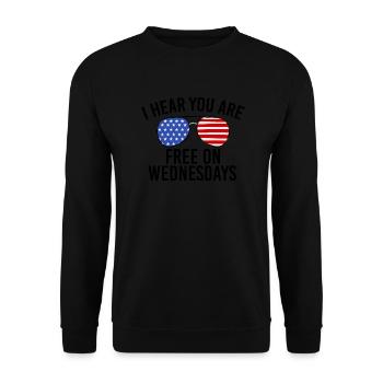Drapeau américain Vintage Biden gratuit le mercredi - Sweat-shirt Unisexe - noir - Devant - Alina (178cm) & Michal (187cm)