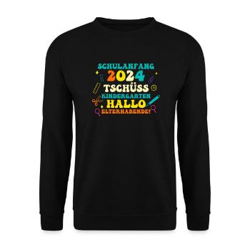 Parents School Child Primary School First Grade Enrollment - Unisex Sweatshirt - black - Front - Alina (178cm) & Michal (187cm)