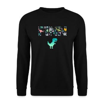 FINN - Beau prénom de garçon avec dinosaure - Sweat-shirt Unisexe - noir - Devant - Alina (178cm) & Michal (187cm)