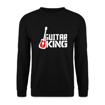 Guitar King Guitars Playing Guitarist King Music - Unisex Sweatshirt - black - Front - Alina (178cm) & Michal (187cm)
