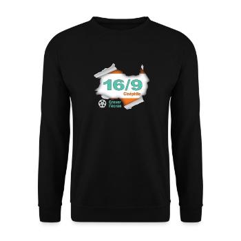 16/9 Kino - Unisex Pullover - Schwarz - Vorne - Alina (178cm) & Michal (187cm)