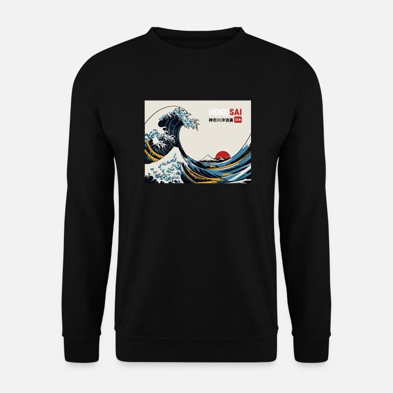 Japanische Welle - Unisex Pullover - Schwarz